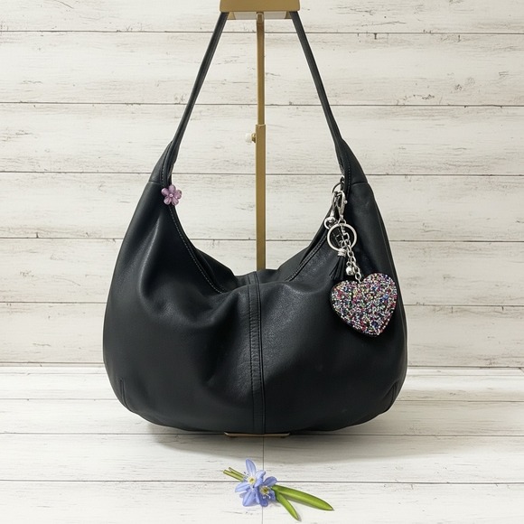 Coach Ergo Leather Hobo Black A0971-1026 F41443 Slouchy Shoulder Bag